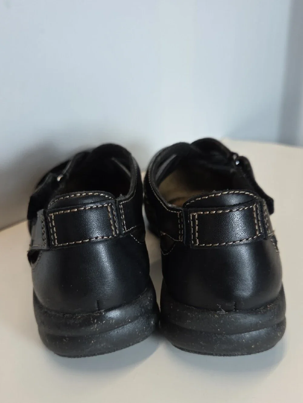 Clarks Womens Leather Black Mary Jane Strap Shoes Size 8